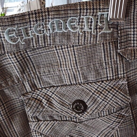 Element Plaid Cropped Pants Size 5 – Y2K Skater Style Capris, Gray Check - Picture 6 of 12